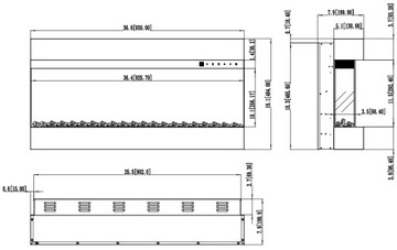 AFLAMO ЭЛЕКТРИЧЕСКИЙ НАСТЕННЫЙ СВЕТОДИОДНЫЙ КАМИН С ФУНКЦИЕЙ ОБОГРЕВА 1500 ВТ ECO
