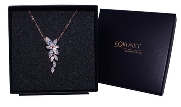 Łańcuszek rose gold z zawieszką kwiat ślubny boho