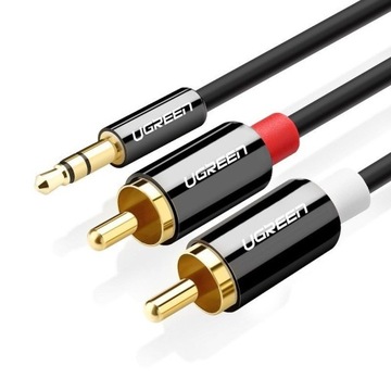 Kabel, przewód audio Ugreen AV116, 3,5mm mini jack - 2RCA (Cinch), 1,5m
