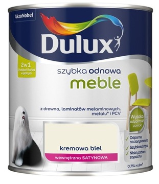 DULUX SZYBKA ODNOWA meble, kremowa biel, 750ml