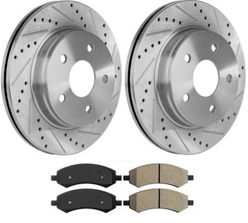 2x Tarcza nawiercana przód + Klocki RAM 1500 02-18