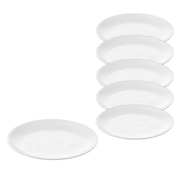 Talerz obiadowy okrągły 23 cm z bialęj porcelany WILMAX PŁYTKI zestaw 6 szt