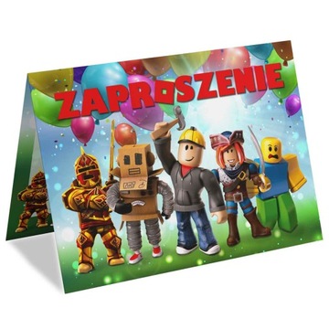 Zaproszenia na Urodziny dla dzieci Roblox A6wz72