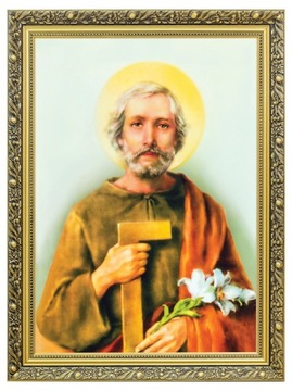 OBRAZ NA PŁÓTNIE | ŚWIĘTY JÓZEF | ZŁOTA RAMA 60x80