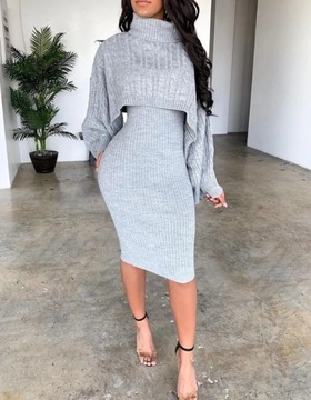 Women's Sweater Dress Set Autumn Winter New 2023 S