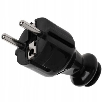 Wtyczka prosta z uziemieniem WT-30-2 CZARNA 16A 250V