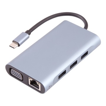 7 in 1 USB-C / Type-C to USB Docking Station Silver
