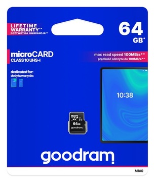 Micro SD 64GB GoodRAM Class10 UHS1 M1AA-0640R11