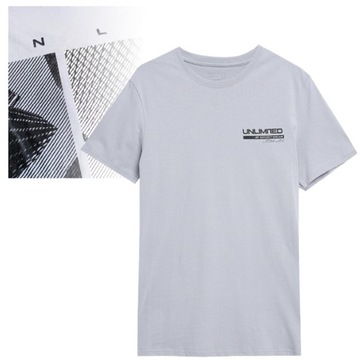 4F T-shirt Koszulka Męska Szara XL