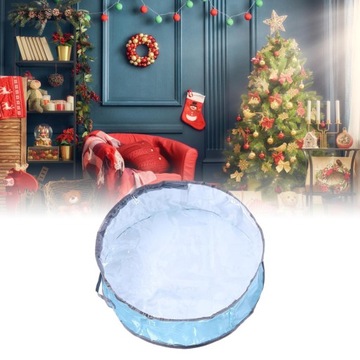 Torba do przechowywania wianków bożonarodzeniowych Wodoodporna torba świąteczna z uchwytami w kolorze niebieskim