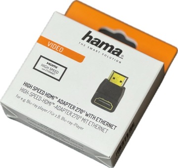 Oryginalny Adapter kątowy HDMI Hama 270 stopni Pozłacana wtyczka transmisja