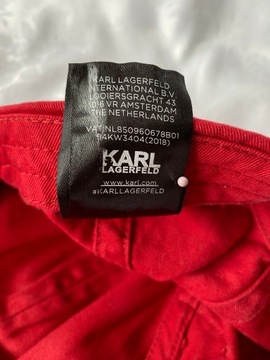Karl Lagerfeld Czapka z daszkiem- uniwersalna czerwona