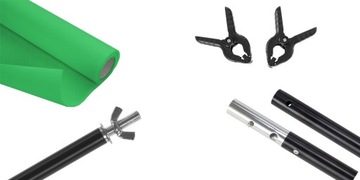 Zestaw oświetlenie 2x 65W 5500K + Tło zielone 5m