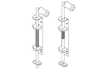 БОЛТ ЗАПОРЯЕТ ЗАКРЫТИЕ ВОРОТ С ОЦИНКОВАННОЙ ПРУЖИНОЙ.