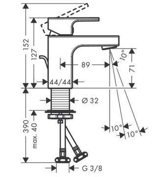 HANSGROHE bateria prysznicowa + umywalkowa + DESZCZOWNICA OMNIRES kolumna