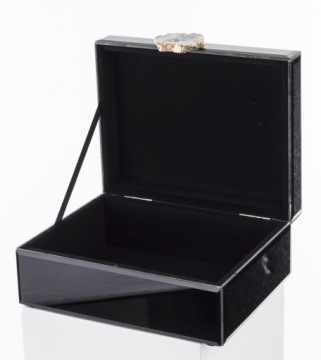LUSTRZANA SZKATUŁKA CZARNA NA BIŻUTERIĘ GLAMOUR