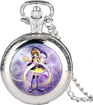 Damski zegarek kieszonkowy, anime karta Captor Sak