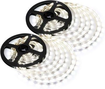 TAŚMA LED ZIMNA BIEL 2x5 METRÓW 6000K 10M