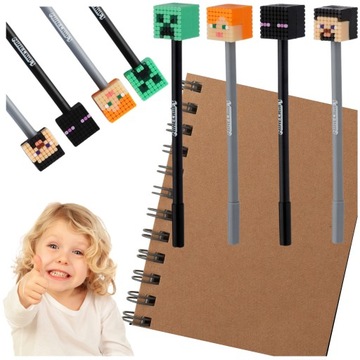 DŁUGOPIS CIENKOPIS MINECRAFT IDEALNY DLA FANÓW 18 cm 4 WZORY DO WYBORU