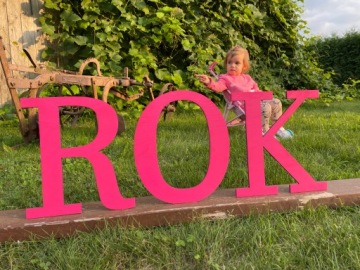 НАДПИСЬ ГОДА для детского занятия, украшение из белой фанеры, 30х70 см.