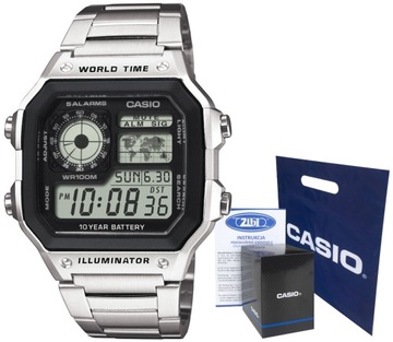 Zegarek Męski CASIO SREBNY ORGINAŁ PREZENT + BOX