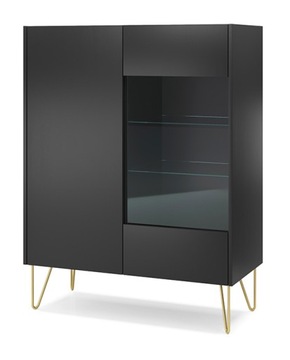 Witryna WT97 system HARMONY czarny grafit / marmur royal
