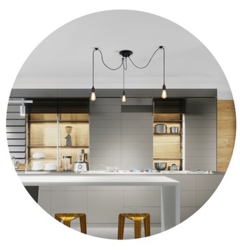 СВЕТИЛЬНИК SPIDER 6 ARMS SCANDIC LOFT, ЧЕРНАЯ ЛЮСТРА