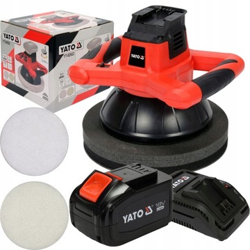 АВТОМОБИЛЬНАЯ ПОЛИРОВАЛЬНАЯ МАШИНА YATO. 18В +2 колодки +6Ач