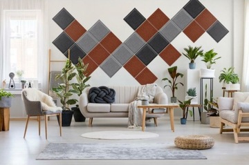 Войлочные настенные панели 30х30см квадратные промо-полоски