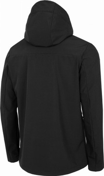 KURTKA MĘSKA SOFTSHELL PRZEJŚCIOWA WIOSENNA 5000 KAPTUR CZARNA XXXXL 4XL