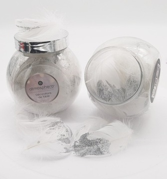 AKCESORIA DEKORACYJNE PIÓRKA Z BROKATEM DO KART OZDÓB SCRAP