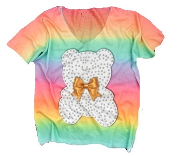 Włoska OMBRE dzianinowa multicolor Miś TEDDY S M L