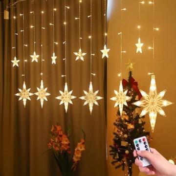 светильники на батарейках Штора STARS на окно 2,5 м