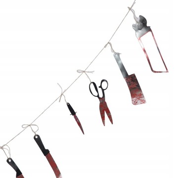 12 шт., подвесной баннер с кровавым ножом, ужасные сцены