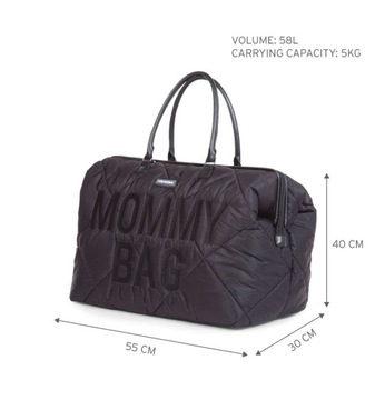 СТЕГАНАЯ СУМКА CHILDCHOME БОЛЬШАЯ ВМЕСТИМАЯ, черная