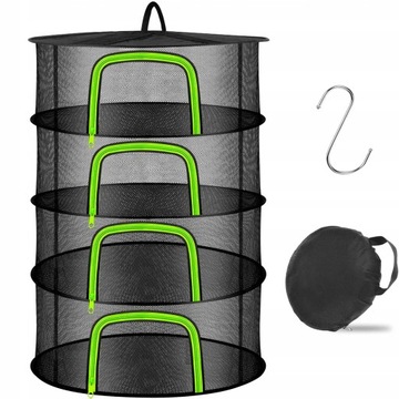 СЕТКА ДЛЯ СУШКИ ТРАВ 60/80 СМ, 4 ПОЛКИ, 1 СУШИЛКА