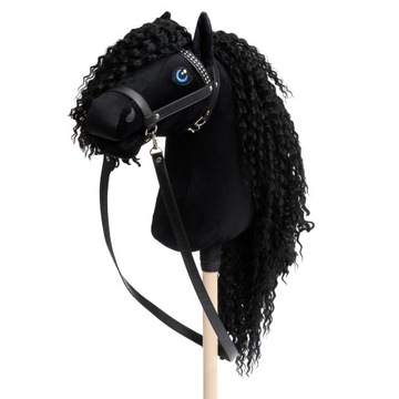 PASJA HOBBY HORSE -CZARNY FRYZ - DUŻY (38 CM) - KONIK NA KIJU NOWOŚĆ