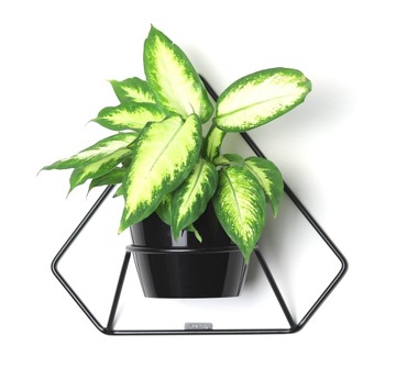 Kwietnik Metalowy Ścienny Wiszący 37cm Czarny LOFT
