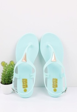 МЯТНЫЕ ЖЕНСКИЕ САНДАЛИИ ШЛЕПАНКИ НА ПЛОСКОЙ ПЛОСКОЙ РЕЗИНОВОЙ РЕЗИНЕ УДОБНЫЕ САНДАЛИИ MELISKI