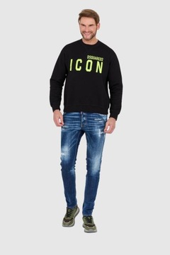 DSQUARED2 Czarna bluza z neonowym logo ICON S