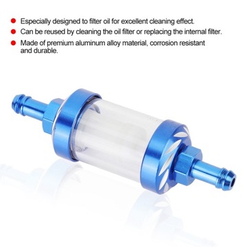 Uniwersalny 8mm filtr oleju benzynowego ze stopu