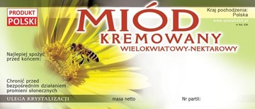Etykiety na miód kremowany wielokwiatowy (100szt) - wzór E26