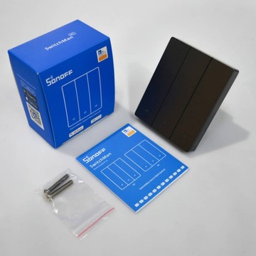 ИНТЕЛЛЕКТУАЛЬНЫЙ НАСТЕННЫЙ ВЫКЛЮЧАТЕЛЬ SONOFF WI-FI (3-КАНАЛЬНЫЙ) ЧЕРНЫЙ