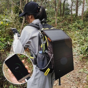 Портативное складное зарядное устройство на солнечной панели мощностью 21 Вт.