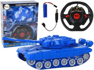 ZDALNIE STEROWANY CZOŁG R/C 1:18 NIEBIESKI PILOT SWIATŁA DŹWIĘK 27MHz