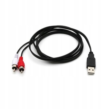 Кабель USB A «папа» — 2x RCA Phono «папа»