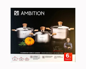 Garnki Ambition Zestaw SAPORE 6 el.