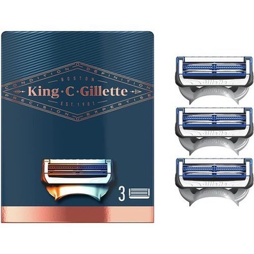 Gillette King C neck razor 3 szt, Skinguard wkłady do maszynki