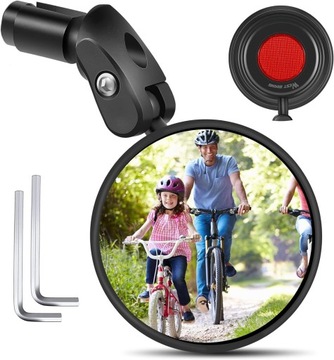 LUSTERKO ROWEROWE OBROTOWE 360° NA KIEROWNICE CZARNE