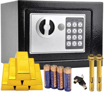 Domowy Sejf Kasetka na Zamek Elektroniczny Szyfr Klucz Kod Kasa Pancerna XL